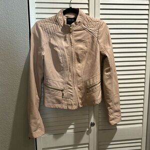 Faux leather moto jacket
